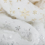 serviettes table blanc or rouge flocons neige étoiles dorées occasion festive