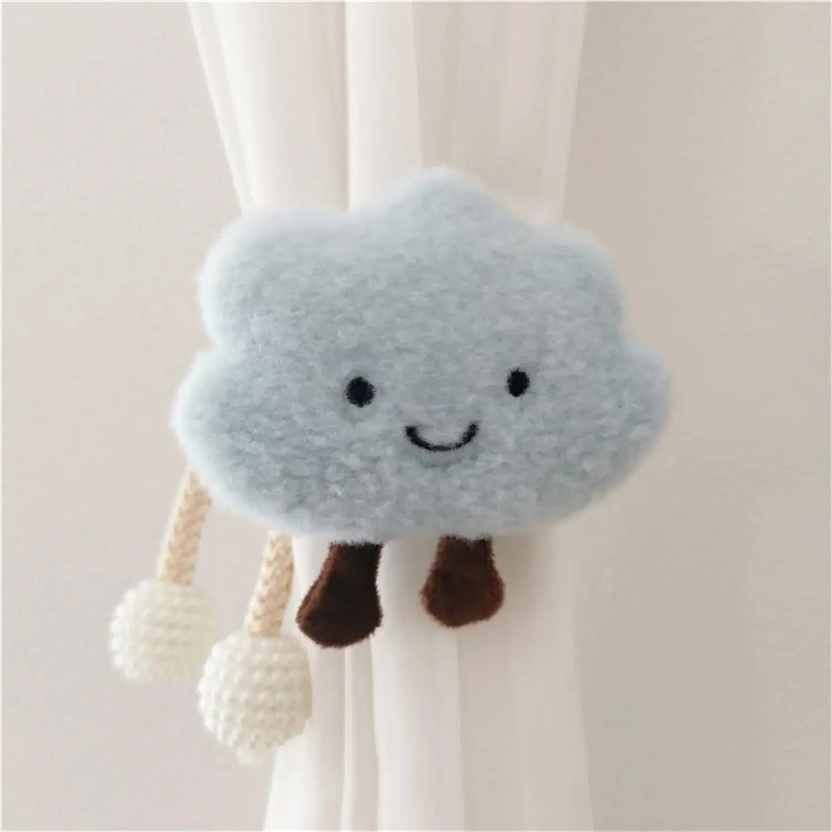 rideau japonaise polyester enfant sourire peluche blanc gris rose bleu mignon opacité chambre decoration