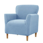 housse fauteuil jacquard carreaux moderne bleu beige gris extensible adhésif