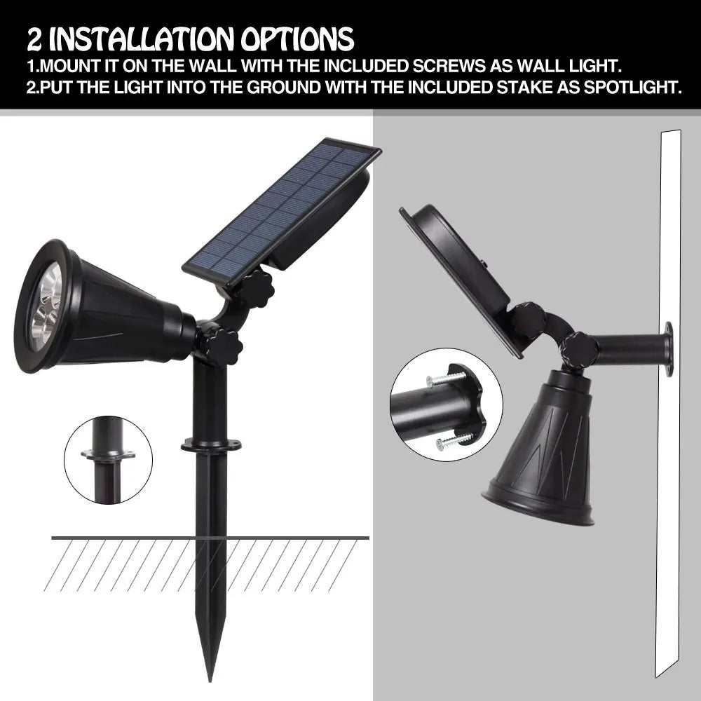 projecteur solaire led moderne jardin noir ip44 protection abs matériaux