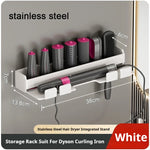 étagère mural moderne aluminium noir clips cheveux organisation salle bain cheveux brosse parfum
