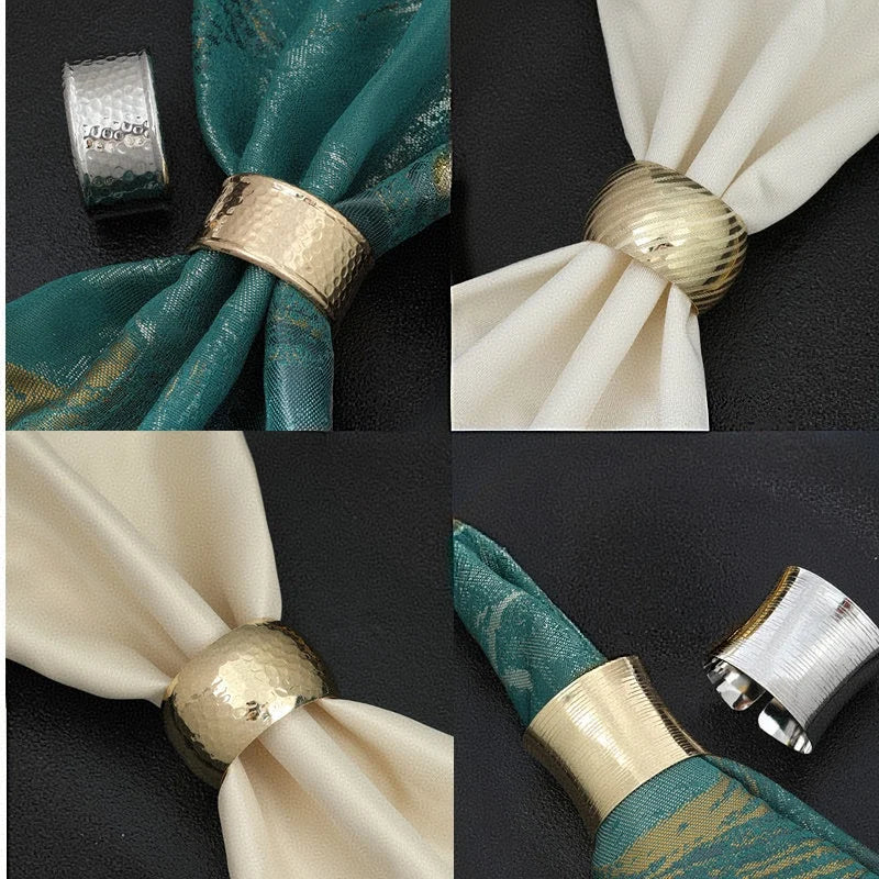 anneau serviette métal doré argenté moderne élégant décoration table mariage anniversaire festive respectueux environnement