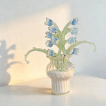 décoration florale verre transparent vase ridé fleur artificielle moderne chambre salon cadeau artisanal