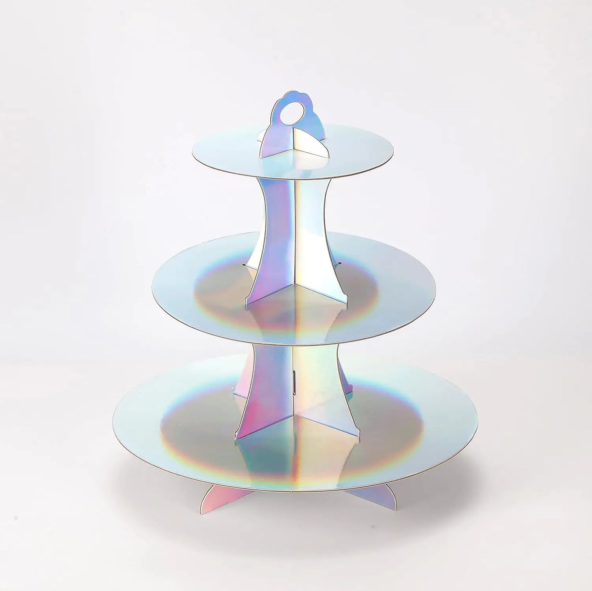 support cupcakes iridescent moderne rayures horizontales motifs floraux dorés anniversaire festive