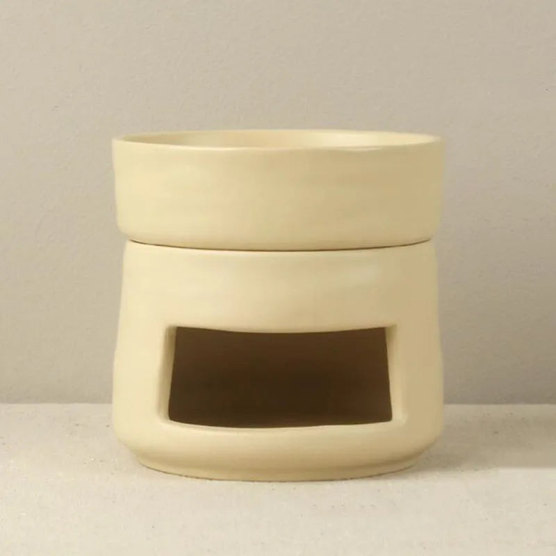 bougeoir céramique moderne orange rouge beige gris blanc noir apaisant salon décoration intérieure