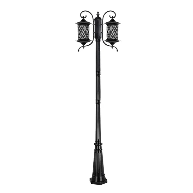 lampadaire extérieur led noir bronze argent grille ajourée classique éclairage public