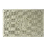 tapis bain coton imprimé pas pied vert gris moderne absorbant 80x50cm