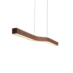 lampe suspendue bois foncé texture naturelle moderne câble suspendu lumiere intérieure luxueux réglable 120cm