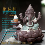 statue ganesh pierre beige texture granulée indien cendrier fixations traditionnel