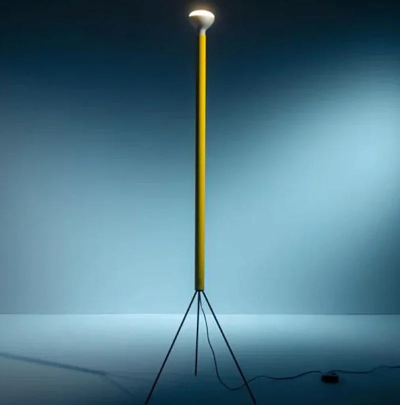 lampadaire moderne minimaliste trépied blanc abat jour sphérique led rouge jaune vert bleu noir