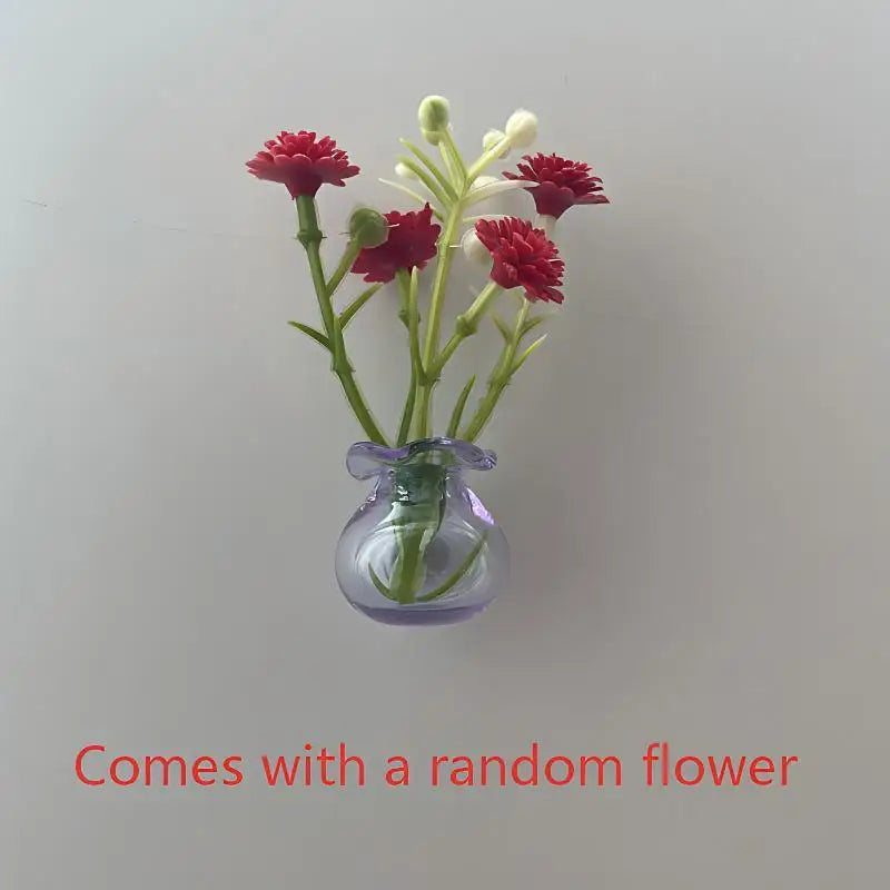 vases magnétiques réfrigérateur transparents bleus verts gris or violets minimalistes modernes
