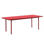 table moderne verre métal rectangle minimaliste pieds simples blanc vert bleu gris marron