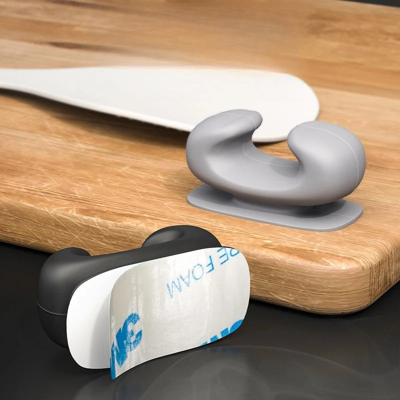 pinces cordons adhésives réutilisables silicone modernes gris blanc multiples utilisations