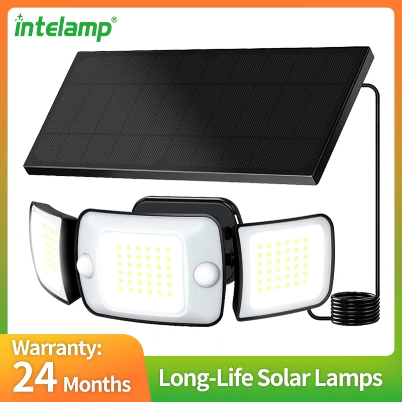 projecteur solaire extérieur moderne noir blanc deux détecteurs mouvement ip65 led clips