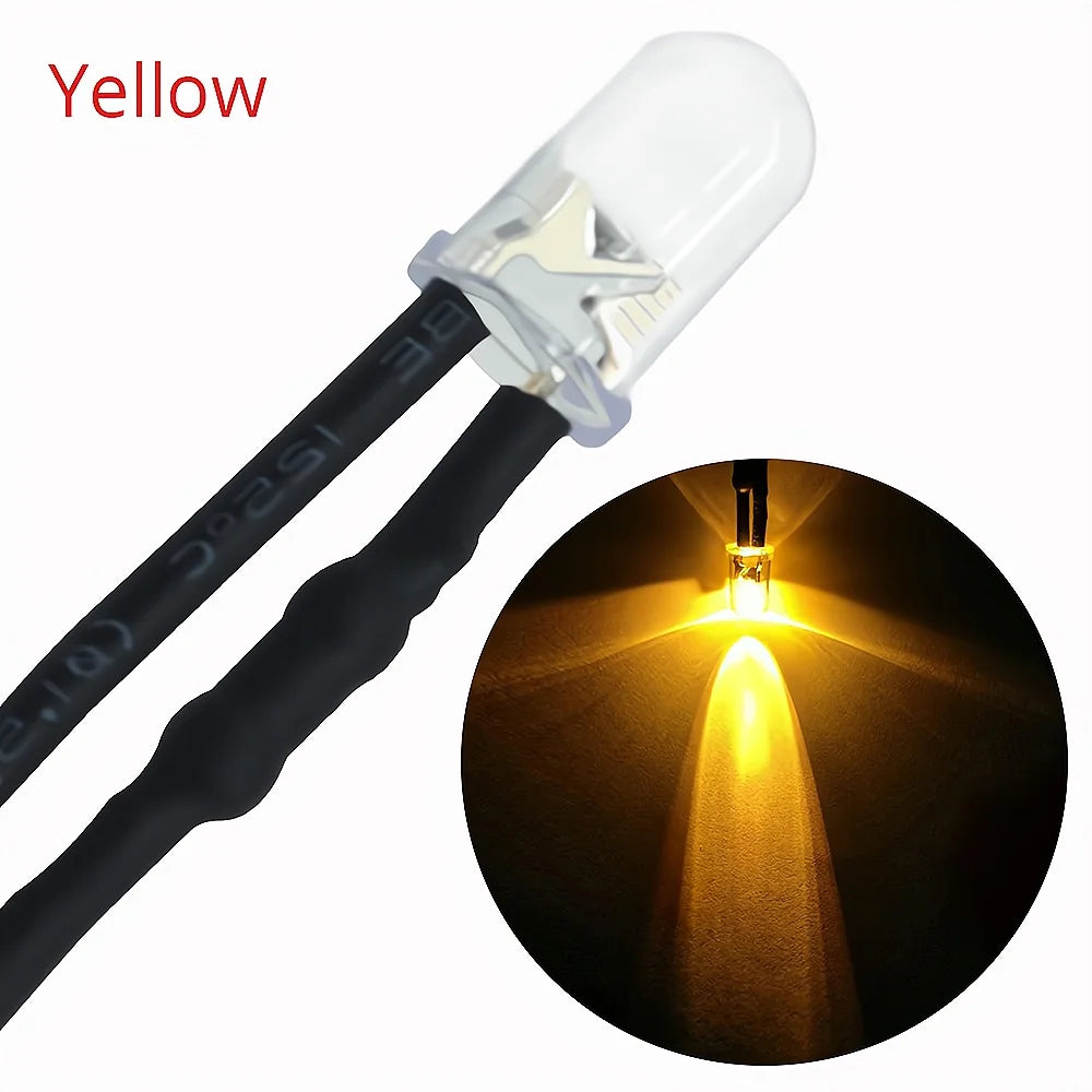 diode led ronde mm câble noir 12v bricolage décoration lumière transparente