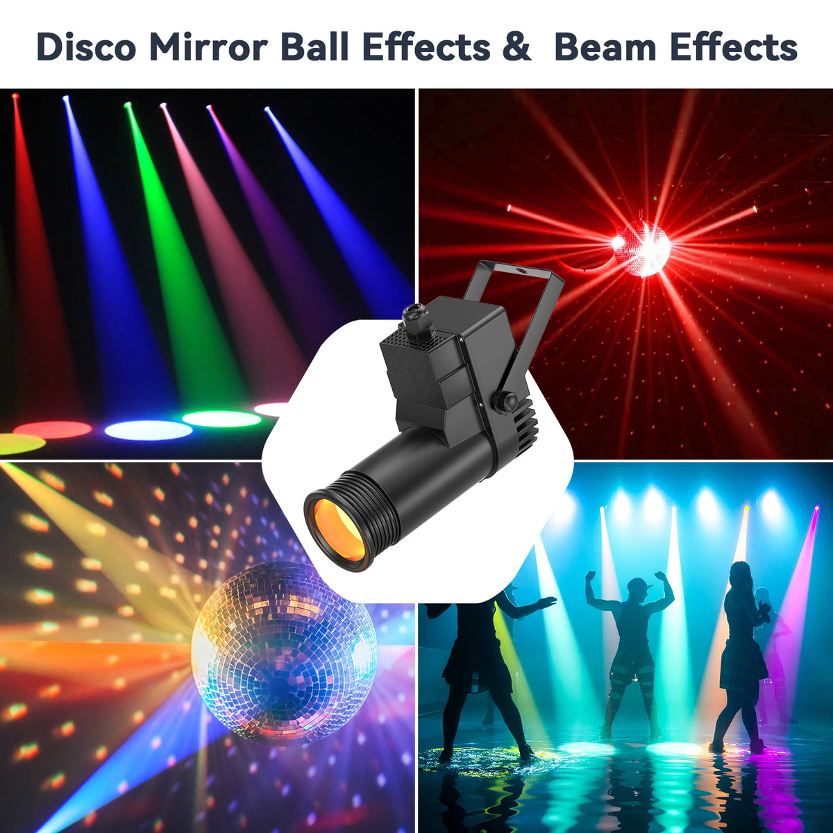 projecteur led noir moderne 30w dmx scène disco effets lumière professionnel