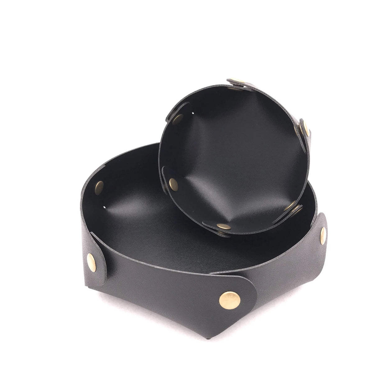 coupelles simili cuir rouge noir bleu modernes rubans pinces stylos