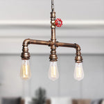 Lampe suspendue industrielle bronze noir rouge verre transparent chaîne métallique E27 vintage 10 15m²