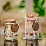 bougie verre étoiles mer coquillages sable transparent rose anniversaire mariage noël festive