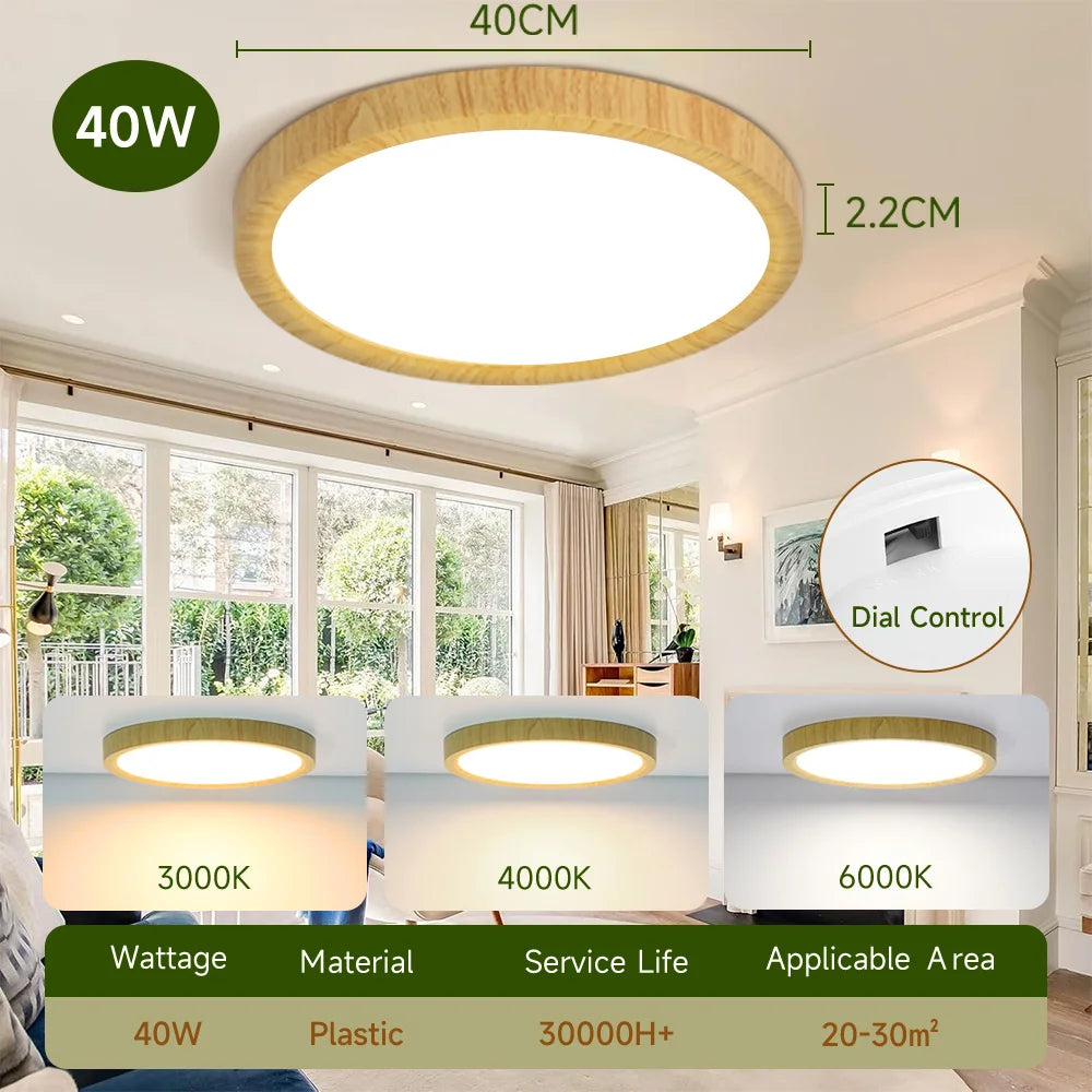 lampe grain bois led moderne blanc naturel 220v 20w 30w 40w