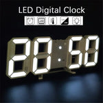 horloge numérique led moderne noire blanche pied carré chambre salon