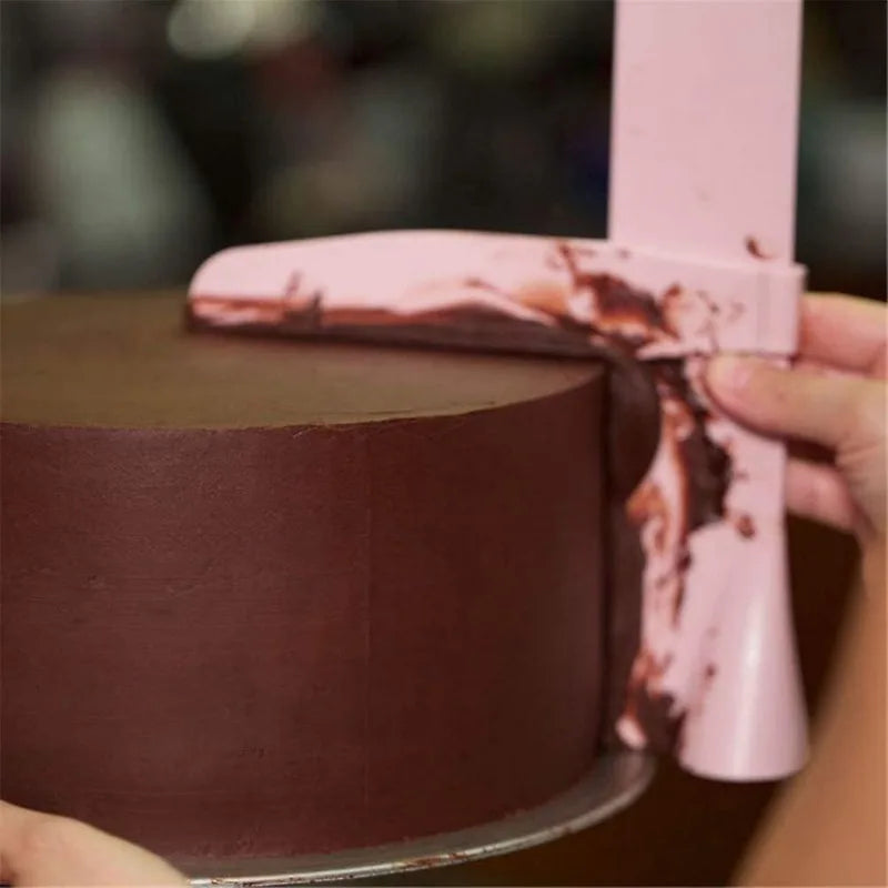 outil décoration gâteau rose bleu clair ajustable hauteur spatule glaçage lisser éditer gâteau utilitaire