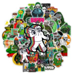 stickers cartoon graphiques personnages dessins animés masques logos doom multicolore vert noir rouge bleu