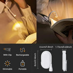 lampe lecture led rechargeable blanc portable clipser chambre voyage moderne
