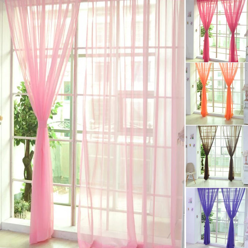rideaux transparents modernes rose orange marron violet jaune décoration intérieure salon chambre