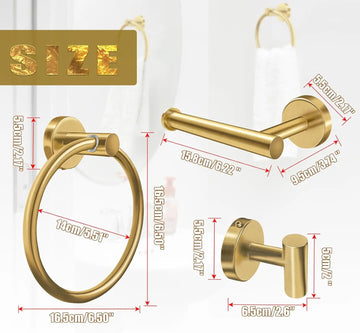 ensemble moderne salle bain accroches serviettes porte rouleaux papier toilette anneau hooks or brossé