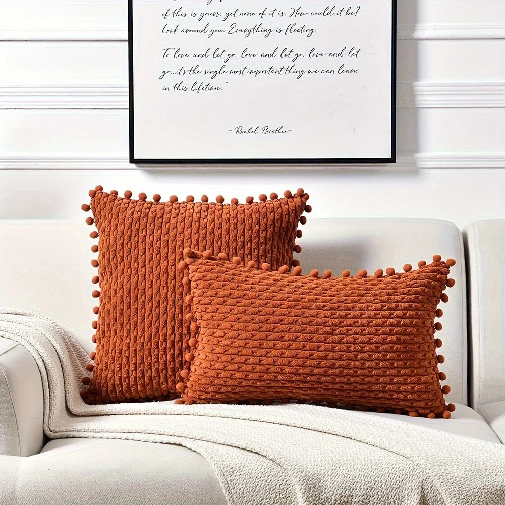 coussin orange moderne 100% polyester tissage adhésif zipper 45cm 45cm