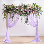 arche décorative mariage violet clair fleurs artificielles romantique roses dahlias eucalyptus guirlande bouquet