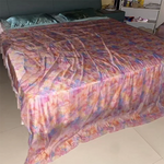 drap lit fleuri moderne rose blanc vert bleu orange soyeux toucher doux imprimé grande