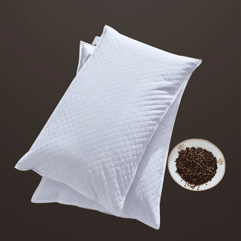 oreiller blanc coton sarrasin massage cou moderne literie voyage fermeture glissière