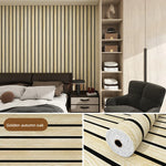 panneau décoratif auto adhésif moderne rayures horizontales beige noir résistant l'eau intérieur