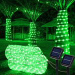 guirlande lumineuse solaire vert moderne 100 led 12m clignotante extérieure