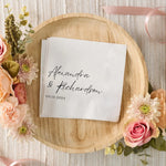 serviettes jetables mariage anniversaire animal compagnie initial lettre cœur blanc minimaliste