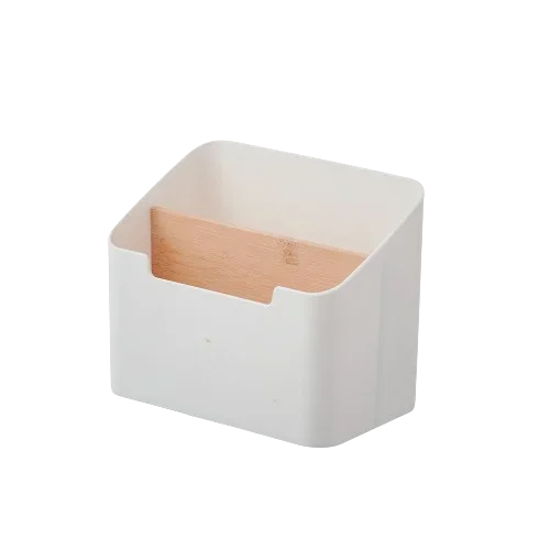 boîte rangement moderne blanc bois compartiments stylos organisation