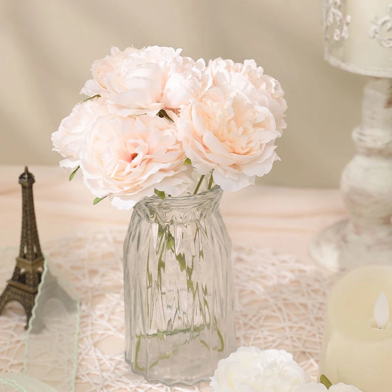 bouquet fleurs artificielles pivoine soie blanc violet romantique décoration mariage anniversaire diyintérieur