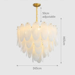 Suspension lumineuse moderne cristal blanc doré ovale translucent salon chambre