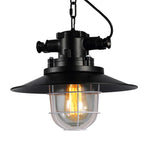 lampe suspendue industrielle noir grille métallique salon chambre bar étanche rétro