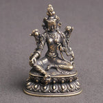 statue bouddhiste bronze doré décoration complexe base florale traditionnelle religieuse maison