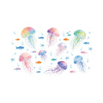 décoration murale stickers aquarelle méduses poissons étoiles mer enfants chambre salon nursery