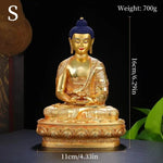 statue bouddha or bleu rouge relief orné tibétain traditionnel asiatique maison prière