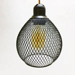 lampe suspendue moderne fer maille géométrique blanc noir doré opaques