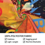 tapisserie abstraite multicolore moderne lettres rainbows gouttes d'eau 180x230cm 150x200cm 230x180cm 150x150cm