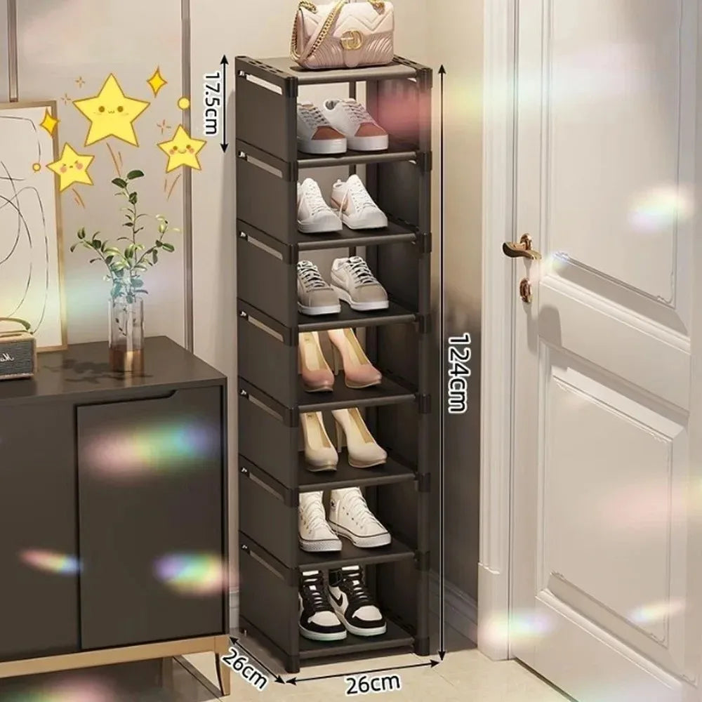 meuble rangement chaussures étagère empilable moderne noir blanc gain place grand capacité