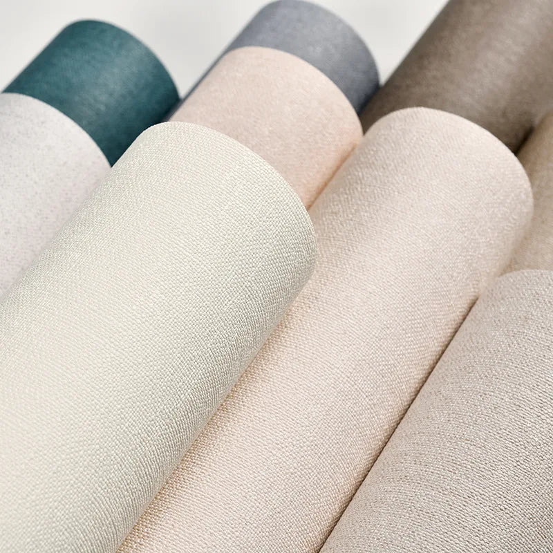 papier peint lin imitation moderne résistant l'eau sans formaldéhyde blanc beige gris bleuclair rosepâle