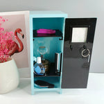 boîte rangement métal moderne violet rose bleu blanc noirversible organisateur jouets cosmétiques chambre