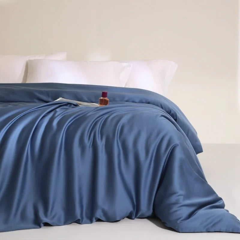 housse couette lyocell eucalyptus bleu marine blanc rose bleu clair gris lisse moderne durable